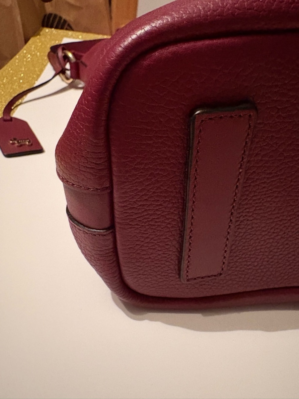 RADLEY LONDON Pebbled Leather Shoulder Bag in Deep Berry - Picture 5 of 16